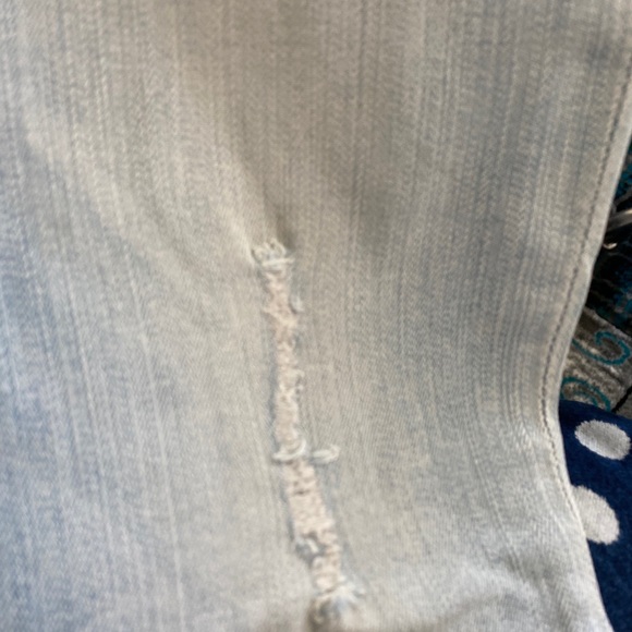 Overall denim light blue ripped jeans - Picture 5 of 7